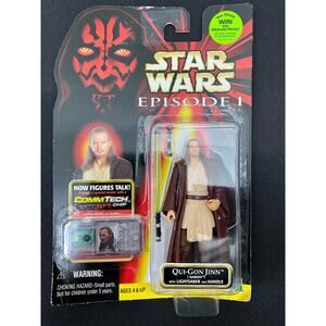New Star Wars Episode I: Qui-Gon Jinn W/ Vintage Jedi Quest Party Card Attached